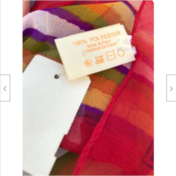 Sheer Polka Dot & Stripe Square Scarf Vintage Emanuel Geraldo 31" Bandana Italy - Picture 5 of 6